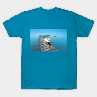 White Pelican at Ocean Dock T-Shirt